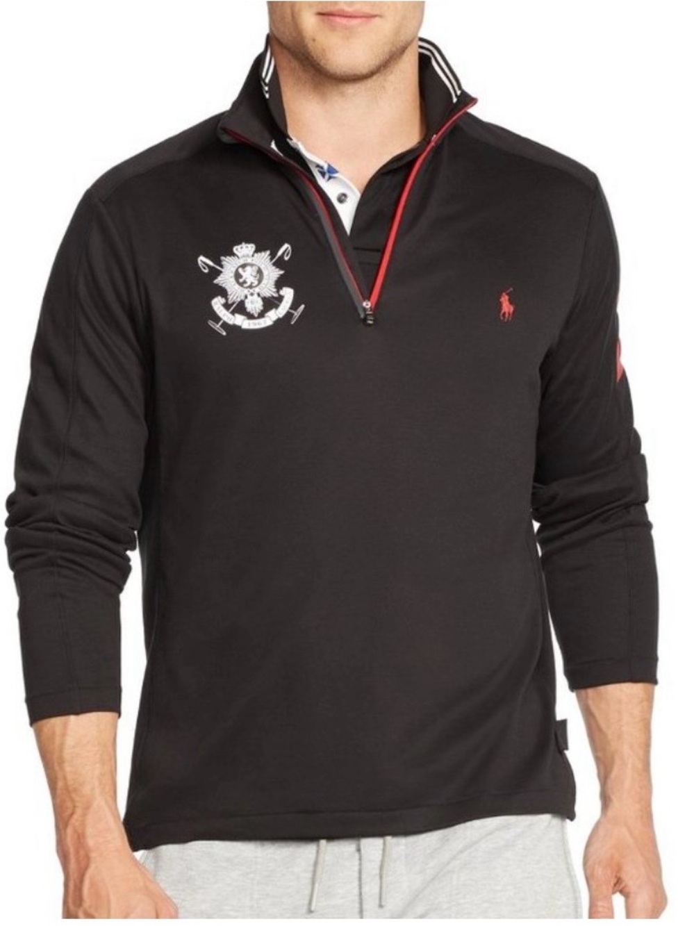 Polo by Ralph Lauren Black Jacket with Red Zip Trim